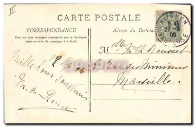 Avignon - Hotel das Moedas — fachada decorada com esculturas e brasão — editor desconhecido, n° 145 — Verso