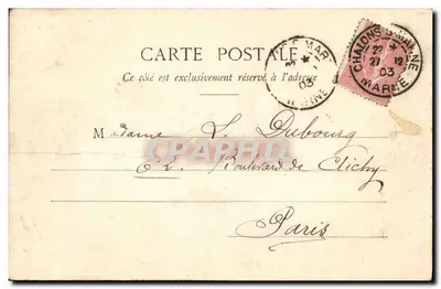 Campo de Châlons - Acampamento de Artilharia — Livraria Militar Guérin, Mourmelon — Verso