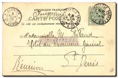 Flor estilizada — decoração de selos — Depósito de F. Berthelot, Chauvigny (Tours) — Verso