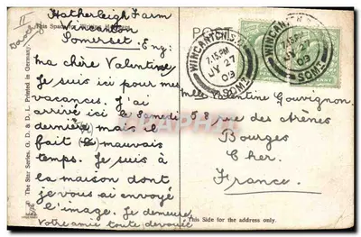 Bilhete postal antigo Festa de Carrossel The Flip Flap Imperial International Exhibition London 1909 — Verso