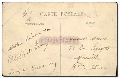 Bilhete postal antigo Fête Foraine Exposition de Nancy Le toboggan — Verso