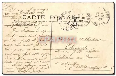 Bilhete postal antigo Festa de Clamart Entrada do bosque — Verso