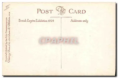 Exposição do Império Britânico 1924 — Hallam — editor: Neadamy Press Ltd — Verso