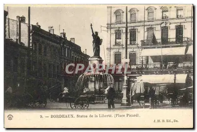 Bordeaux. Statue de la Liberté (Place Picard) — J.H.B. Ed., Bx.