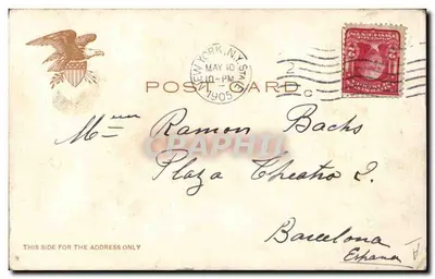 Statue of Liberty — vue de la base et du socle — éditeur Haggillier Post Card Co., N.Y. — Verso