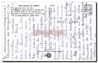 Statua Wolności — Nowy Jork — Manhattan Post Card Pub. Co. n° P2666 — Rewers