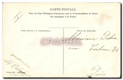 Statek żaglowy — Port w Gravelines — K. F. Wydawnictwo PARIS, seria 830 — Rewers