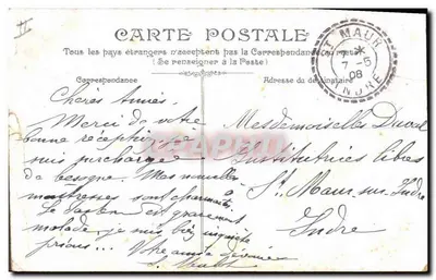 CPA Bateau de peche Menton La ville et le port — Verso