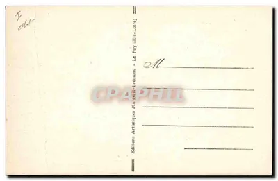 Bilhete postal antigo — O lago de Issarles — As cavernas celtas — Verso