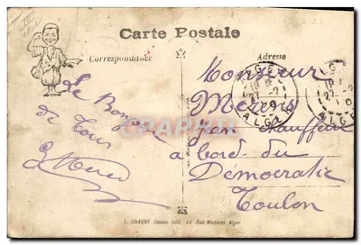 A Dança dos Necros — caricatura — L. Chagny, desenho, 44 Rue Michelet, Alger — Verso