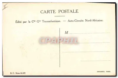 Cena de vida norte-africana — Editor Cie G1e Transatlantique, n° 64.483 — Verso