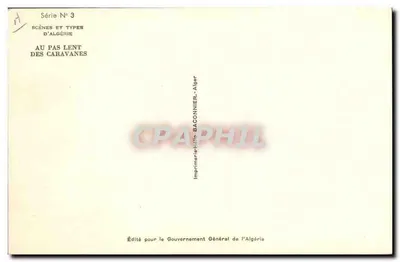 Karawanen — Algerien — Generale Druckerei Algeriens, Serie N°3 — Rückseite