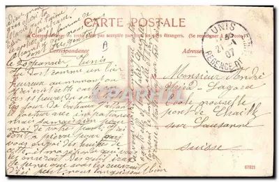 L'Automobile en Tunisie — scène de route avec camélidés et voiture — éditeur non visible, n° de série non lisible — Rückseite