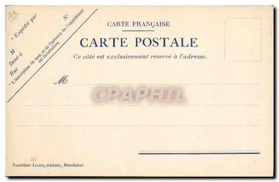 Carta postal de amor — jogo de frases com selos — Timothée Jacot, Neuchâtel — Verso
