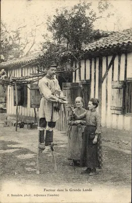 Facteur dans la Grande Lande — Arjuzanx (Landes) — F. Bernède, phot.