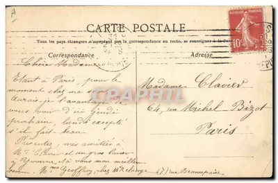 Groupe d'hommes devant la poste et télégraphes — éditeur 'CARTE POSTALE' (verso) — n° 34 — Verso