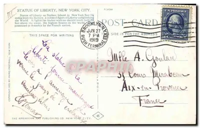 Statue of Liberty — New York City — The American Art Publishing Co. n°45 — Verso