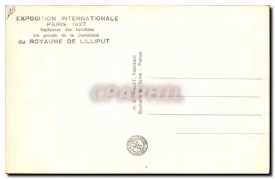 Exposição Internacional Paris 1937 — Esplanada dos Inválidos — Reino de Lilliput — H. Cripault, Boulogne-sur-Seine — Verso