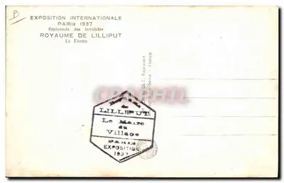 Escena de pueblo — Reino de Lilliput — Exposición Internacional París 1937 — Reverso