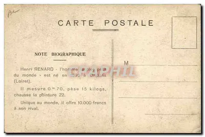Henri Renard — de kleinste man ter wereld — — Achterkant