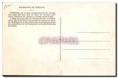 Teresina — największa kobieta na świecie — Rewers