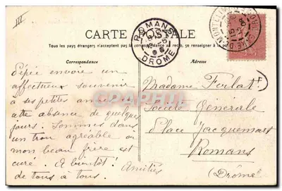 Montélimar — Hotel das Postas — Papeteria Chapuis, Montélimar — Verso