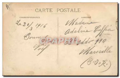 Dijon — Hotel das Correios e Rua do Castelo — Editor G. Lefebvre, n°63 — Verso