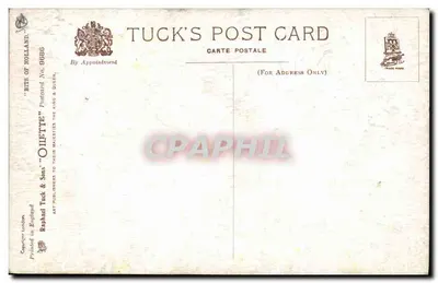 Duas jovens perto de uma moinha de vento — Paisagem holandesa — Tuck's Post Card n°9686 — Verso