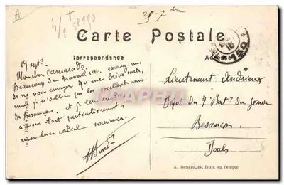 Il Mulino d'Heruterne — Pas-de-Calais — A.R. timbro Parigi 60 — Verso