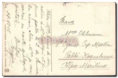 Bilhete postal antigo Bateau de Peche — Verso