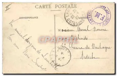 Barcos de pesca — vento de ré — 1921 — Coll. E. H. — Verso