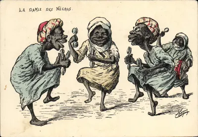 A Dança dos Negros — caricatura — L. Chagny, desenho, 44, rua Miche e Alger