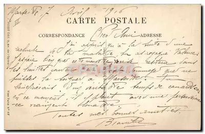 Mulher elegante com casaco azul e chapéu forrado — Elegância Francesa 1916 — Edy — Verso