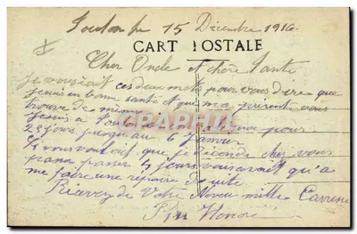 Campo de Massitlan — Um Pouco de Descanso à Sombra — Carta postal — Verso