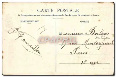 Camp de Châlons — La Plaine (Widok z Wieży Południowej Baterii Eksperymentalnej) — Wydawca: Phototypie Dufour, Rouen — Rewers