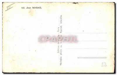 Jean Marais — uśmiechnięty portret — Studio Harcourt — Rewers