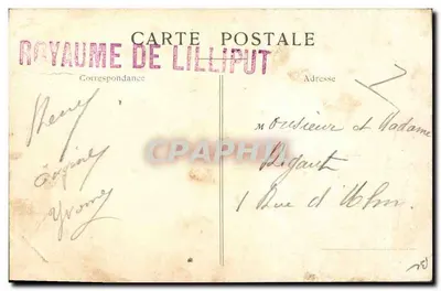 Pamiątka z Królestwa Liliput — Paryż — wydawca Lilliput — Rewers