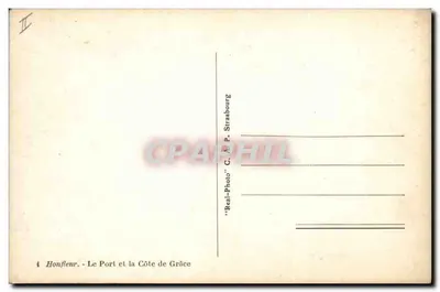 Honfleur — O Porto e a Costa da Graça — editor C. P. Strabourg — Verso