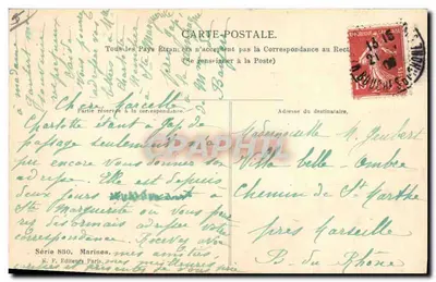 Statki żaglowe — Port — Wydawca K. F. Wydawcy, Paryż, seria 830 — Rewers