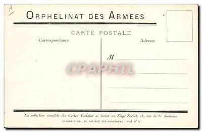 Dzieci grające na parku — Orphanat Armii — Wydawca: Devambez Gr. 1, Passage des Panoramas, Visé N°13 — Rewers