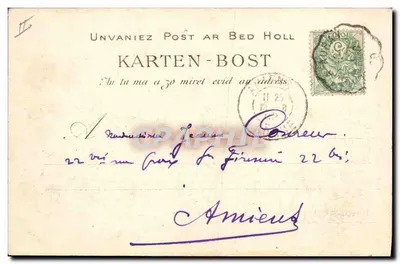 Carnac — Het Dolmen van Mane Kérioned — Antieke ansichtkaart n°2092 — Achterkant