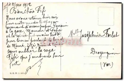 Dois crianças em um campo de tulipas — editor B.K.W. n° 402-6 — Verso