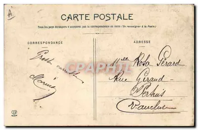 Frans artillerie — Campagne — Materiaal van 75 — Vervanging van ontbrekende mannen — Fototypie Labouche Frères Toulouse — Achterkant