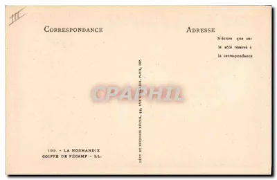 Mujer en traje tradicional normando — velo de Fécamp — editor Lévy et Neudéin Réunis, París — Reverso