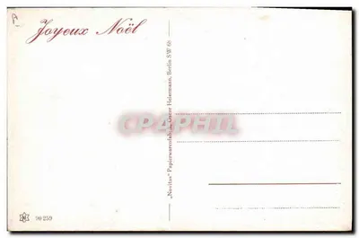 Papai Noel no seu ateliê — decoração de Natal — editor Novitus, Berlim SW — Verso