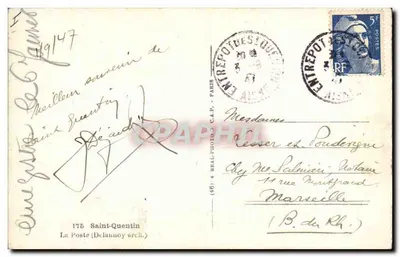 Urząd Pocztowy i Telegraficzny — Saint-Quentin — Wydawca Cip — Rewers