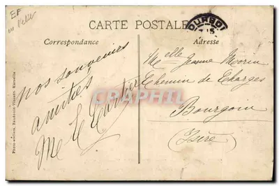 Bilhete postal antigo Exposição internacional de electricidade Marselha 1908 Pavilhão da Carta Postal Sala de Correspondência TOP — Verso