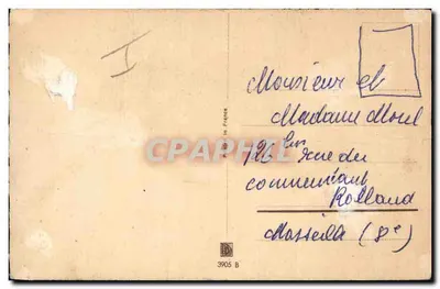 Bilhete postal antigo Moinho de vento — Verso