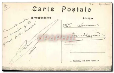 Il Mulino di Bouvigny — La Grande Guerra 1914-15 — A. Richard, edit. visto Parigi 116 — Verso