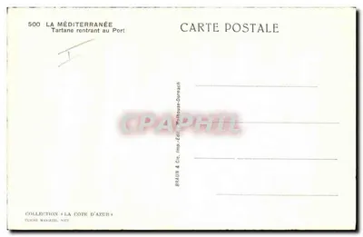 Tartana regresando al Puerto — Colección « La Côte d'Azur » — Braun & Cie, Imp. Editeur, Dornach — Reverso